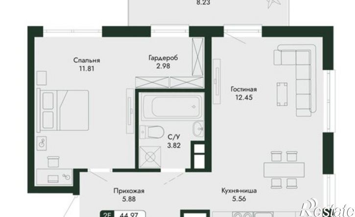 2-комн квартира в новом доме ул Краснофлотская, 32/5,  д. 32/5