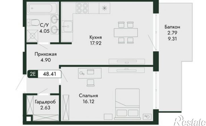 2-комн квартира в новом доме ул Краснофлотская, 32/5,  д. 32/5