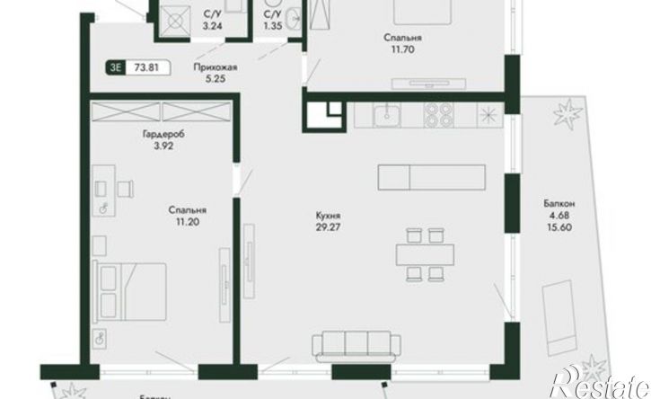 3-комн квартира в новом доме ул Краснофлотская, 32/5,  д. 32/5