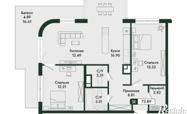 3-комн квартира в новом доме ул Краснофлотская, 32/5,  д. 32/5