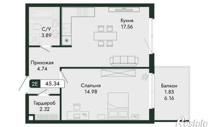 2-комн квартира в новом доме ул Краснофлотская, 32/5,  д. 32/5
