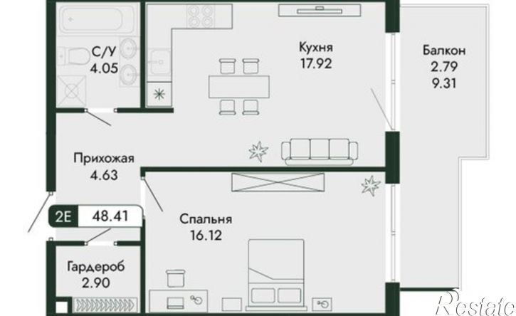 2-комн квартира в новом доме ул Краснофлотская, 32/5,  д. 32/5