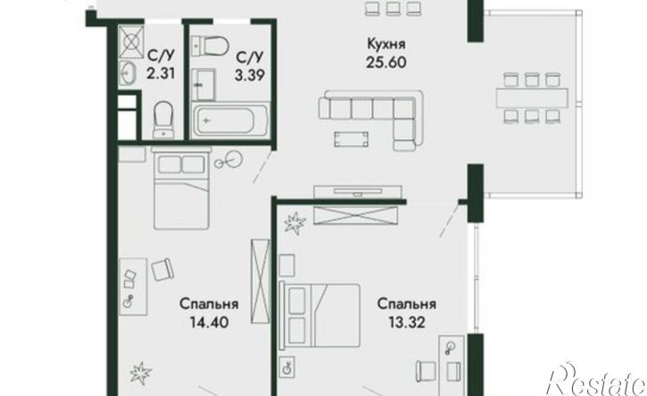 3-комн квартира в новом доме ул Краснофлотская, 32/5,  д. 32/5