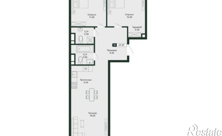 3-комн квартира в новом доме ул Краснофлотская, 32/5,  д. 32/5