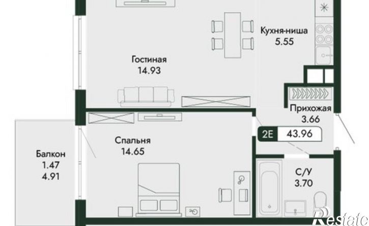 2-комн квартира в новом доме ул Краснофлотская, 32/5,  д. 32/5