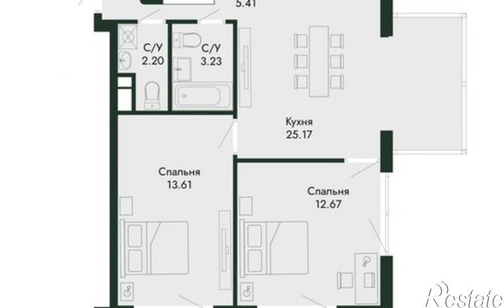 3-комн квартира в новом доме ул Краснофлотская, 32/5,  д. 32/5