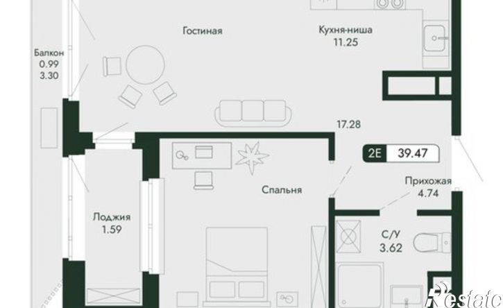 2-комн квартира в новом доме ул Саранчева, 1,  д. 1