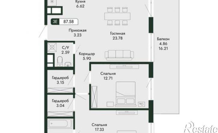 3-комн квартира в новом доме ул Краснофлотская, 32/5,  д. 32/5