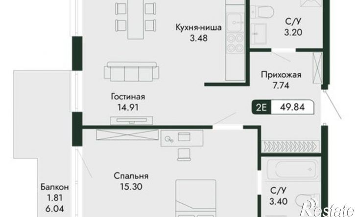 2-комн квартира в новом доме ул Краснофлотская, 32/5,  д. 32/5