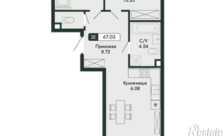 3-комн квартира в новом доме ул Краснофлотская, 32/5,  д. 32/5