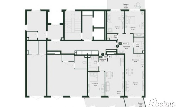 3-комн квартира в новом доме ул Краснофлотская, 32/5,  д. 32/5
