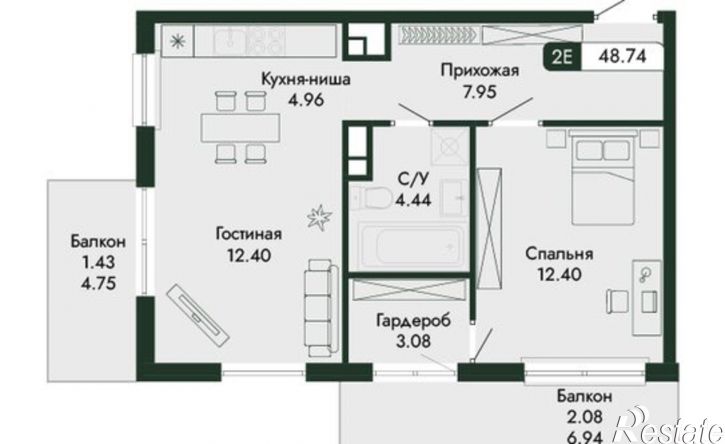 2-комн квартира в новом доме ул Краснофлотская, 32/5,  д. 32/5