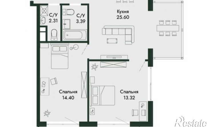 3-комн квартира в новом доме ул Краснофлотская, 32/5,  д. 32/5