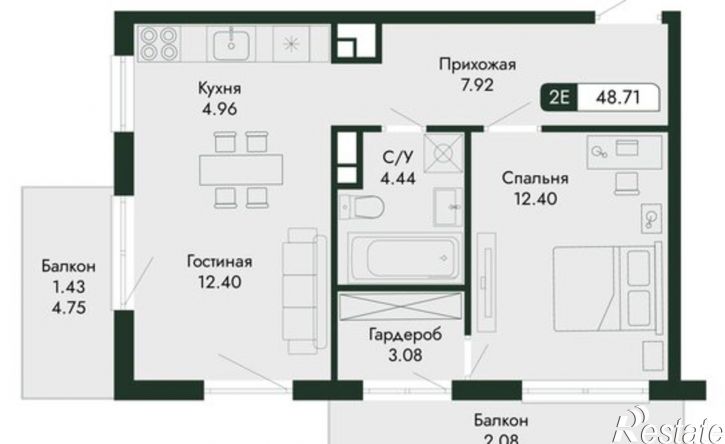 2-комн квартира в новом доме ул Краснофлотская, 32/5,  д. 32/5