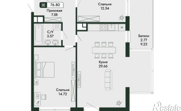 3-комн квартира в новом доме ул Краснофлотская, 32/5,  д. 32/5