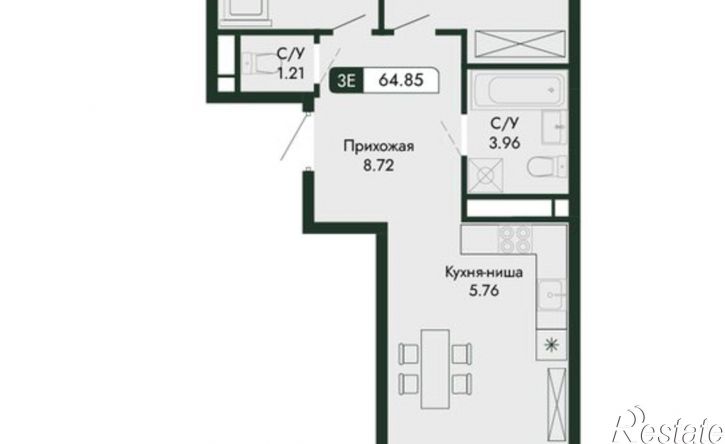 3-комн квартира в новом доме ул Краснофлотская, 32/5,  д. 32/5