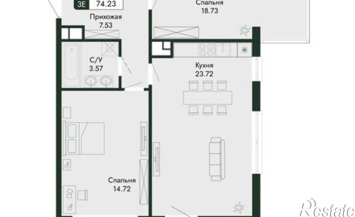 3-комн квартира в новом доме ул Краснофлотская, 32/5,  д. 32/5