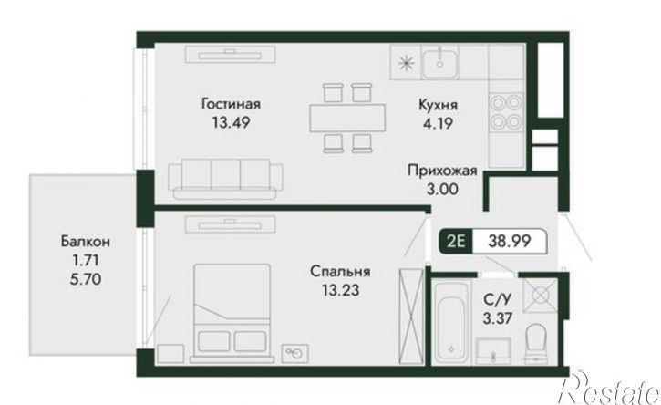 2-комн квартира в новом доме ул Краснофлотская, 32/5,  д. 32/5
