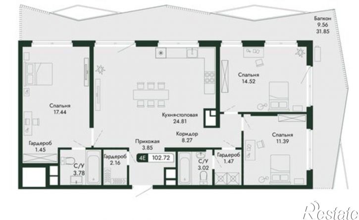 4-комн квартира в новом доме ул Саранчева, 1,  д. 1