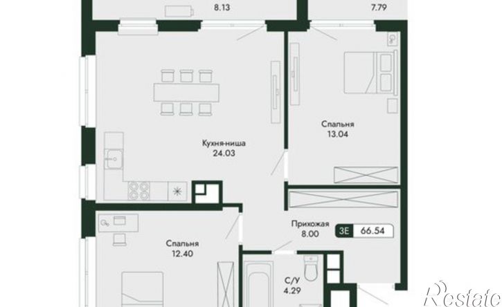 3-комн квартира в новом доме ул Саранчева, 1,  д. 1
