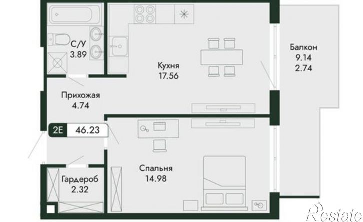 2-комн квартира в новом доме ул Краснофлотская, 32/5,  д. 32/5