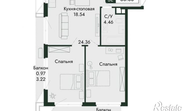 3-комн квартира в новом доме ул Саранчева, 3,  д. 3