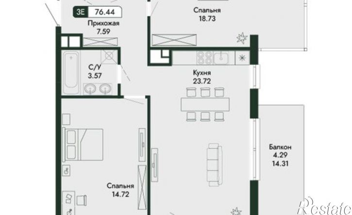 3-комн квартира в новом доме ул Краснофлотская, 32/5,  д. 32/5