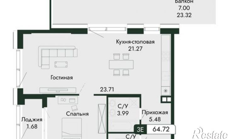 2-комн квартира в новом доме ул Саранчева, 3,  д. 3