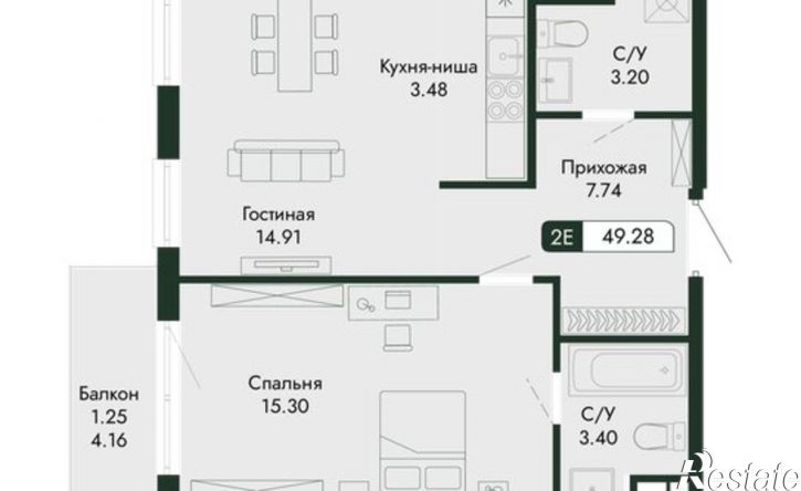2-комн квартира в новом доме ул Краснофлотская, 32/5,  д. 32/5