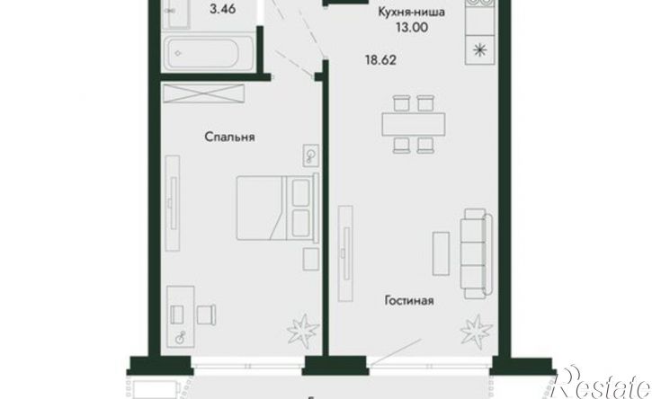2-комн квартира в новом доме ул Саранчева, 3,  д. 3
