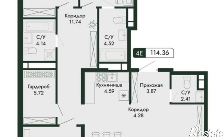 4-комн квартира в новом доме ул Краснофлотская, 32/5,  д. 32/5