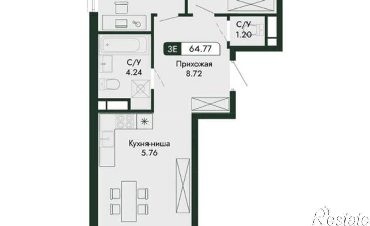 3-комн квартира в новом доме ул Краснофлотская, 32/5,  д. 32/5