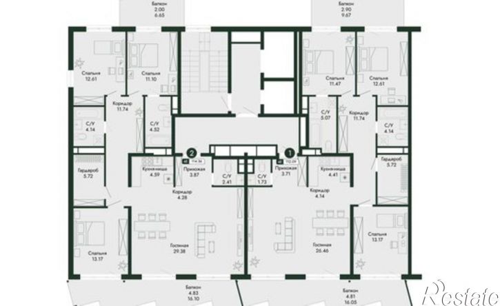 4-комн квартира в новом доме ул Краснофлотская, 32/5,  д. 32/5