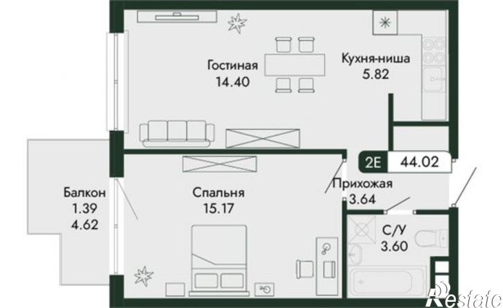 2-комн квартира в новом доме ул Краснофлотская, 32/5,  д. 32/5