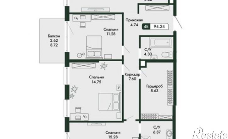 4-комн квартира в новом доме ул Краснофлотская, 32/5,  д. 32/5