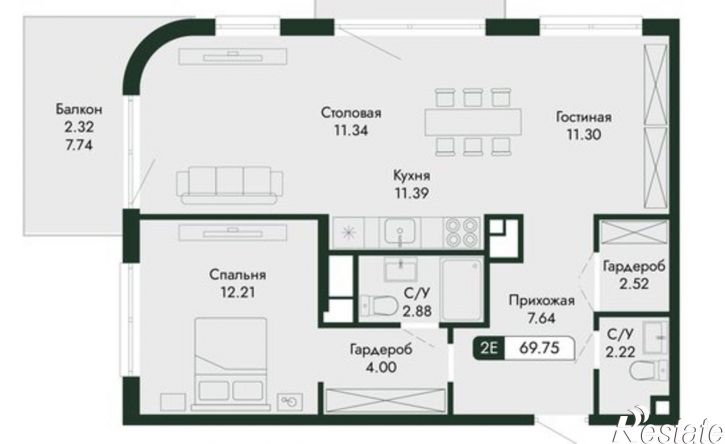 2-комн квартира в новом доме ул Краснофлотская, 32/5,  д. 32/5