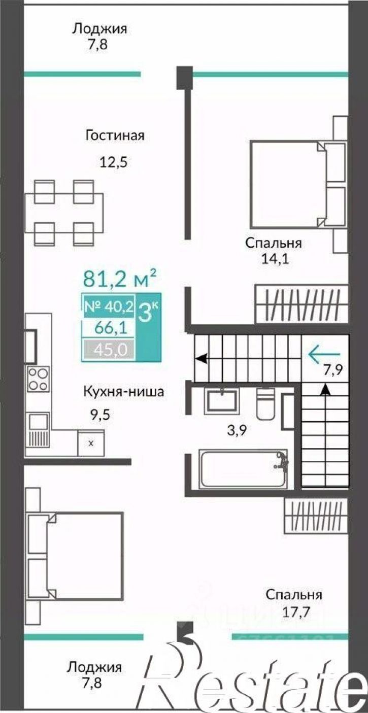 3-комн квартира в новом доме улица Глазкрицкого, 2 к3,  д. 2 к3