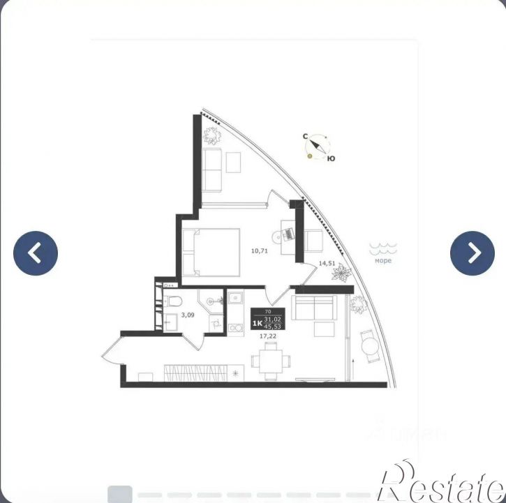 2-комн квартира в новом доме улица Глазкрицкого, 7Б,  д. 7Б